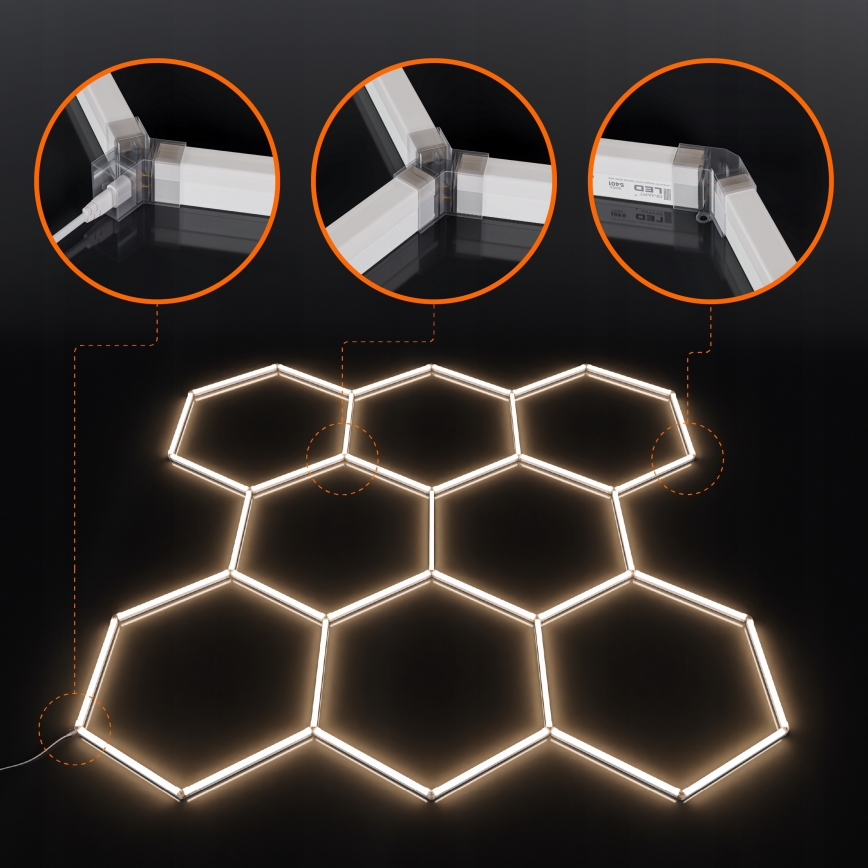 Φωτιστικό οροφής LED HEXAGON LED/350W/85-265V 4000K 313x298 cm CRI 90 IP44 λευκό