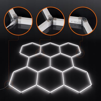 Φωτιστικό οροφής LED HEXAGON LED/350W/85-265V 6500K 313x298 cm CRI 90 IP44 λευκό