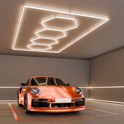 Φωτιστικό οροφής LED HEXAGON LED/384W/85-265V 4000K 484x243 cm CRI 90 IP54 λευκό