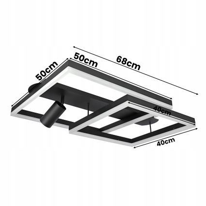 LED φωτιστικό οροφής LED/38W/230V + 1xGU10/30W μαύρο