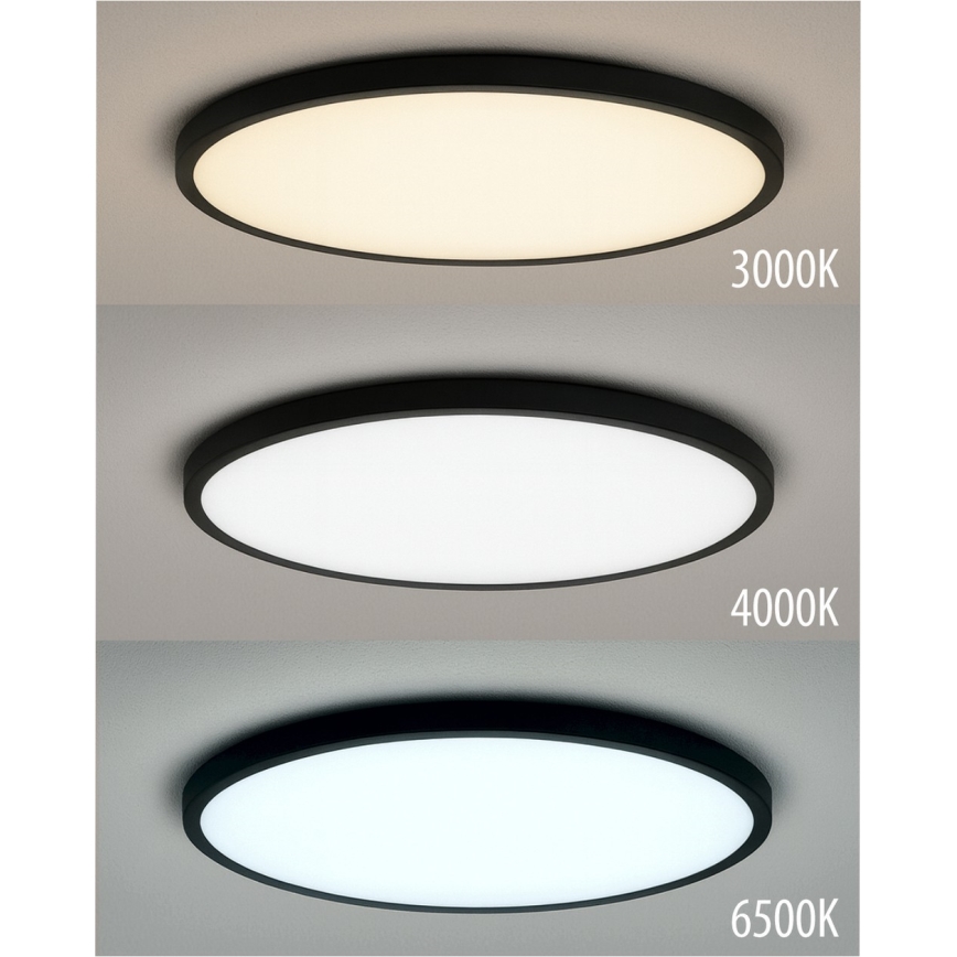 LED φωτιστικό οροφής LED/40W/230V 3000/4000/6500K Ø 50 cm μαύρο
