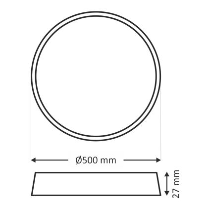 LED φωτιστικό οροφής LED/40W/230V 3000/4000/6500K Ø 50 cm μαύρο