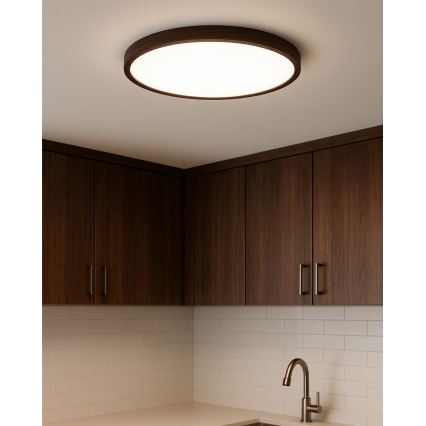 LED φωτιστικό οροφής LED/40W/230V 3000/4000/6500K διάμ. 50 cm καφέ