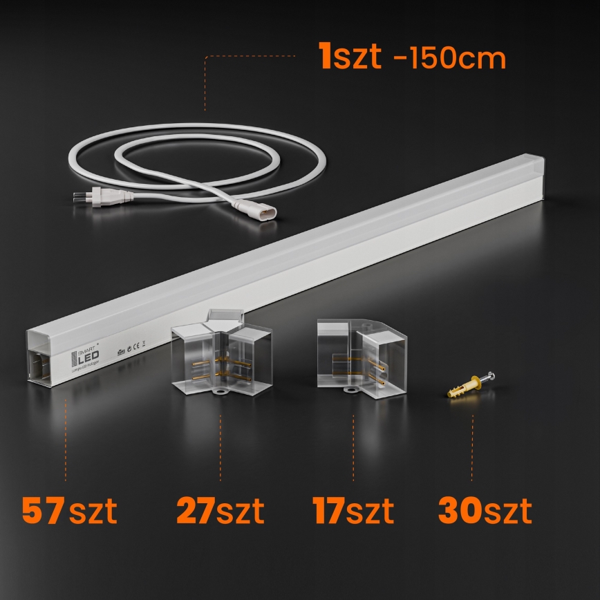 Φωτιστικό οροφής LED HEXAGON 570W/85-265V 4000K 522x298 cm CRI 90 IP44 λευκό