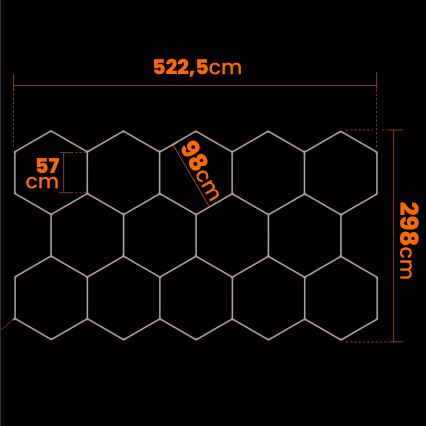 Φωτιστικό οροφής LED HEXAGON 570W/85-265V 4000K 522x298 cm CRI 90 IP44 λευκό