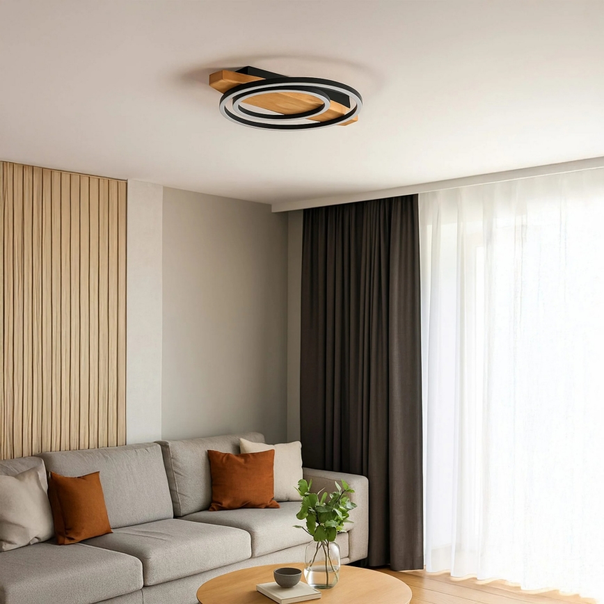 LED Φωτιστικό οροφής MELISA LED/28W/230V 30x40 cm, φινίρισμα πεύκου