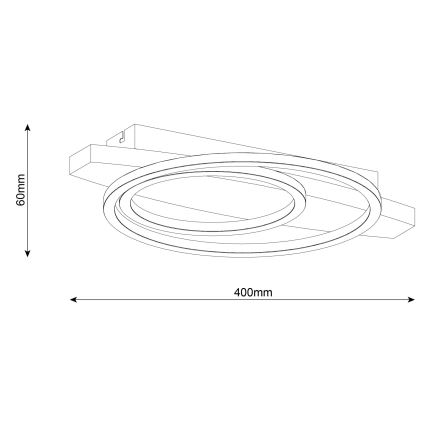 LED Φωτιστικό οροφής MELISA LED/28W/230V 30x40 cm, φινίρισμα πεύκου