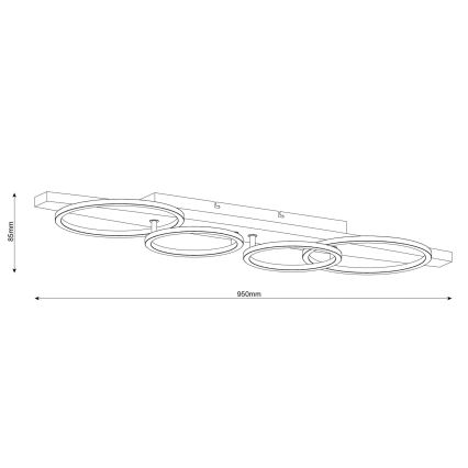 LED Φωτιστικό οροφής MELISA LED/35W/230V 26,5x95 cm πεύκο