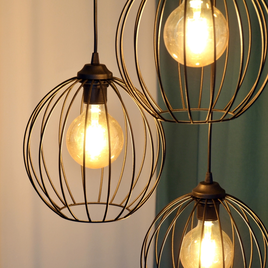 Φωτιστικό LED με καλώδιο MERCURE 3xE27/15W/230V ? 50 εκ. μαύρο