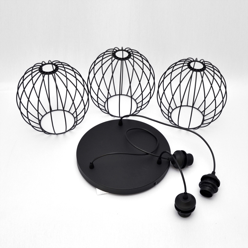 Φωτιστικό LED με καλώδιο MERCURE 3xE27/15W/230V ? 50 εκ. μαύρο