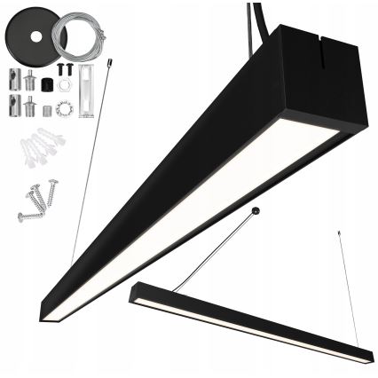 LED φωτιστικό οροφής σε ανάρτηση με σύρμα/επιφανειακό LED/44W/230V 6000K 120 cm μαύρο