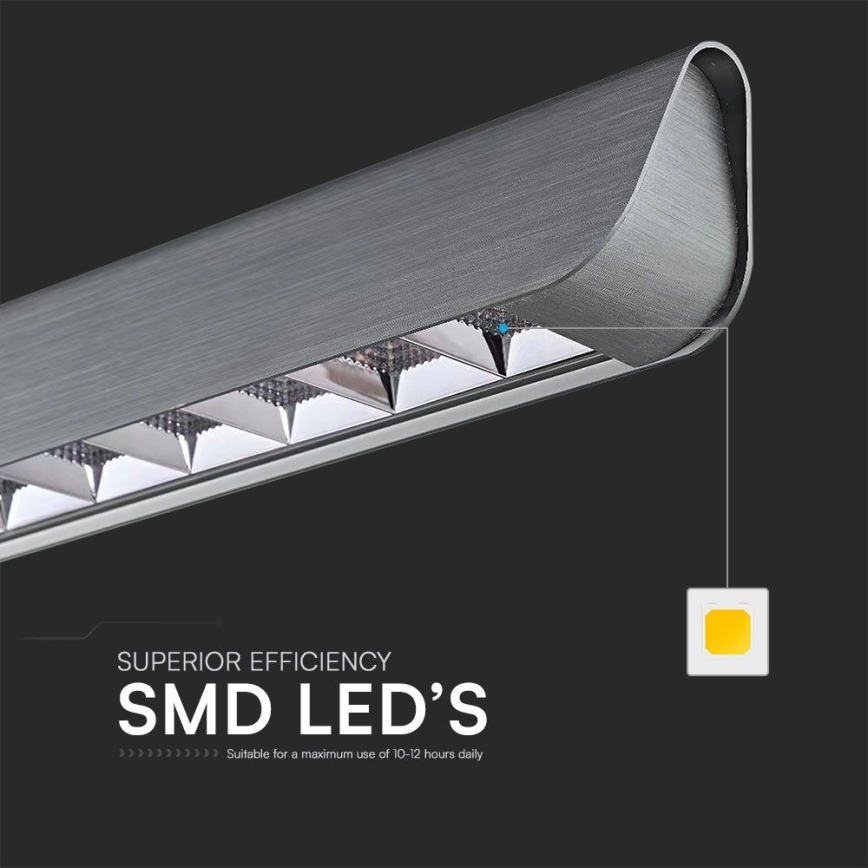 Φωτιστικό LED με καλώδιο LED/36W/230V 3000/4000/6400K ανθρακί