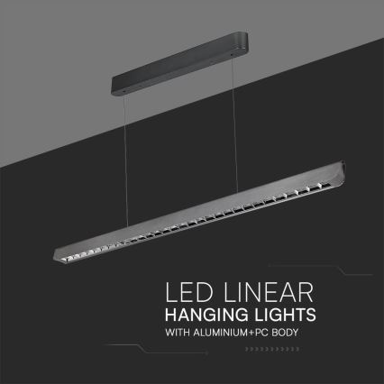 Φωτιστικό LED με καλώδιο LED/36W/230V 3000/4000/6400K ανθρακί