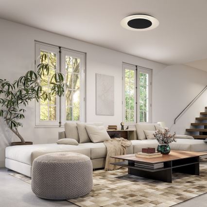 LED φωτιστικό οροφής PIATTINO, 30W, 230V, 3000/4000/6000K, Ø 40 cm, μαύρο