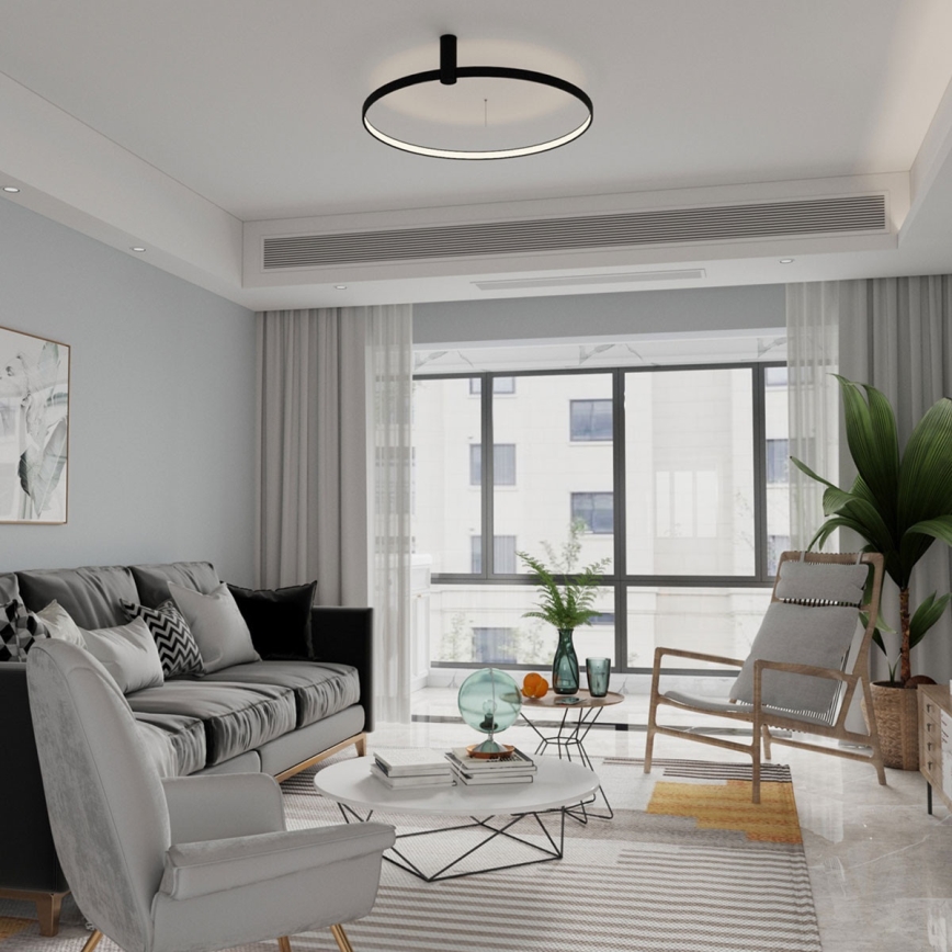 LED φωτιστικό οροφής RING S LED/34W/230V 3000/4000/6000K διάμ. 60 cm μαύρο