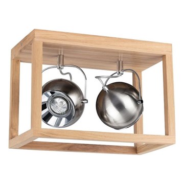 LED φωτιστικό οροφής ROY 2xGU10/5W/230V ματ απόχρωση δρυός