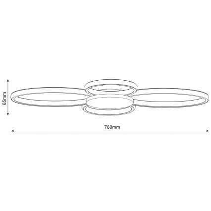 LED φωτιστικό οροφής SABINA LED/38W/230V, από ξύλο καουτσούκ