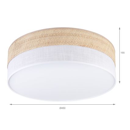 Φωτιστικό οροφής LED SIRJA BOHO LED/36W/230V 4000K διάμ. 45 cm μπεζ/λευκό