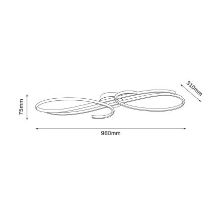 LED φωτιστικό οροφής VIOLIN LED/40W/230V μαύρο