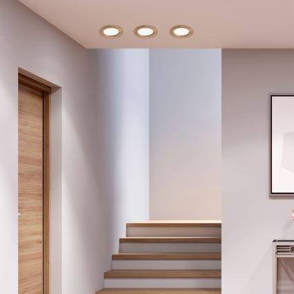 LED φωτιστικό οροφής WOODY SPOT LED/12,5W/230V 3000K καρυδιά Ø 16 εκ.