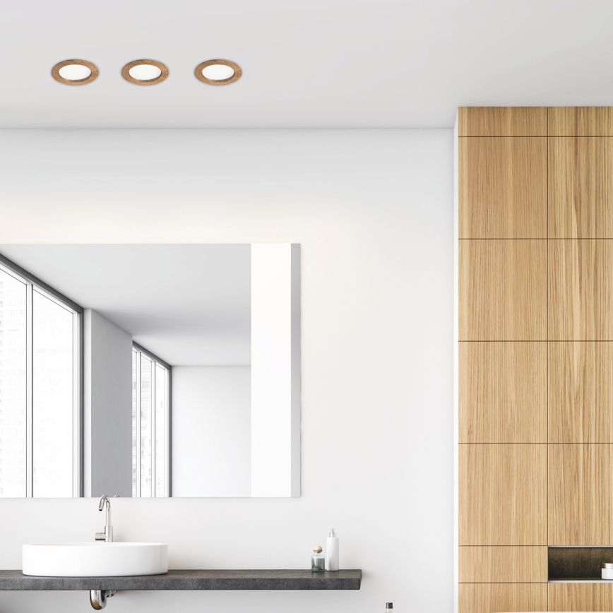 LED φωτιστικό οροφής WOODY SPOT LED/12,5W/230V 3000K καρυδιά Ø 16 εκ.