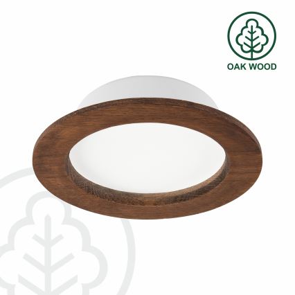 LED φωτιστικό οροφής WOODY SPOT LED/12,5W/230V 3000K κερασιά Ø 16 εκ.