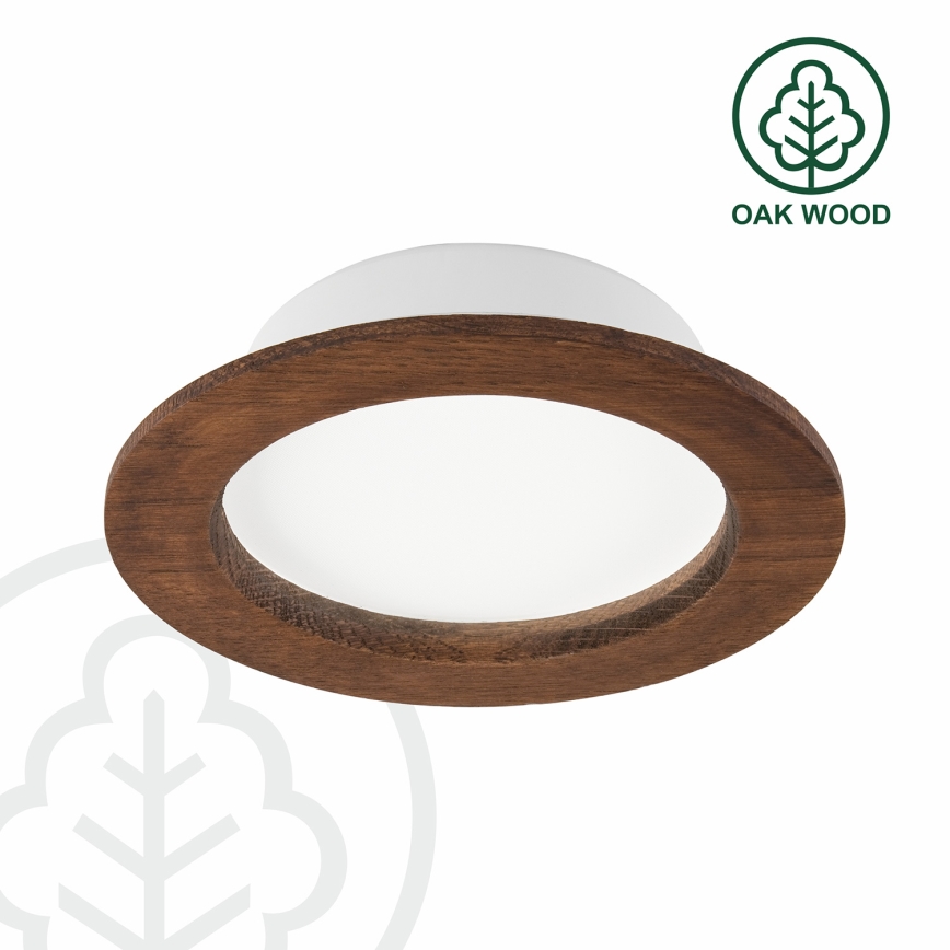 LED φωτιστικό οροφής WOODY SPOT LED/12,5W/230V 3000K κερασιά Ø 16 εκ.