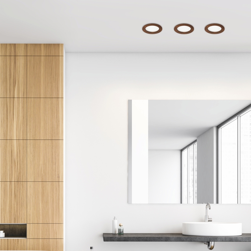 LED φωτιστικό οροφής WOODY SPOT LED/12,5W/230V 3000K κερασιά Ø 16 εκ.