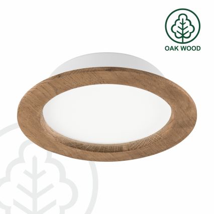 LED φωτιστικό οροφής WOODY SPOT LED/16,5W/230V 4000K καρυδιά Ø 18,5 εκ.