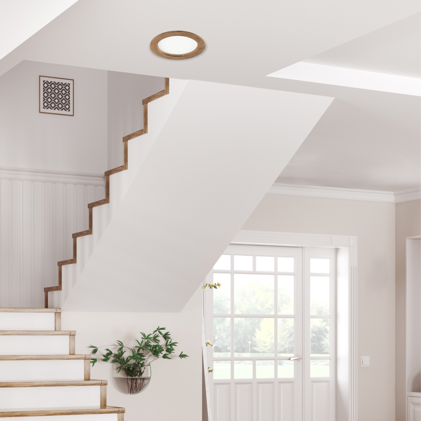 LED φωτιστικό οροφής WOODY SPOT LED/16,5W/230V 4000K καρυδιά Ø 18,5 εκ.