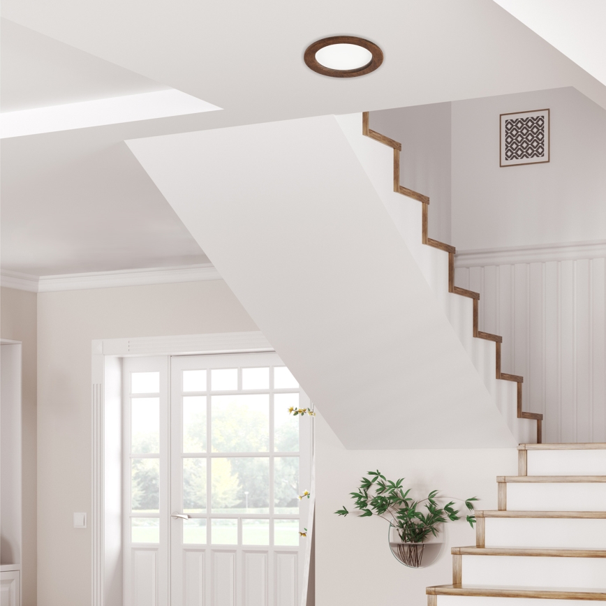 LED Εντοιχιζόμενο φωτιστικό WOODY SPOT LED/16,5W/230V 4000K κερασιά Ø 18,5 εκ.