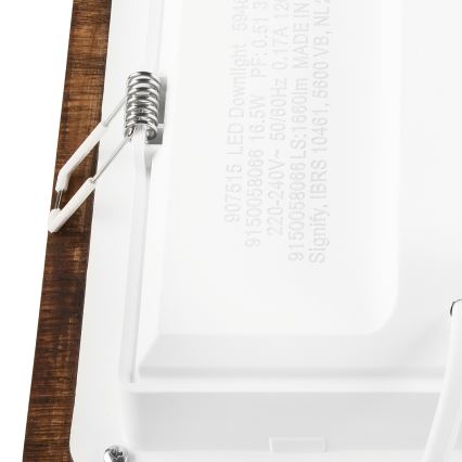 LED Εντοιχιζόμενο φωτιστικό WOODY SPOT LED/17W/230V 3000K κερασιά 18,5x18,5 εκ.