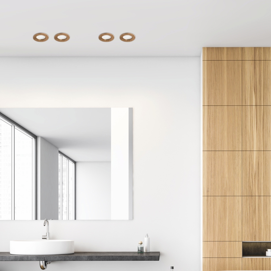 LED φωτιστικό οροφής WOODY SPOT LED/5,5W/230V 4000K καρυδιά Ø 10 εκ.