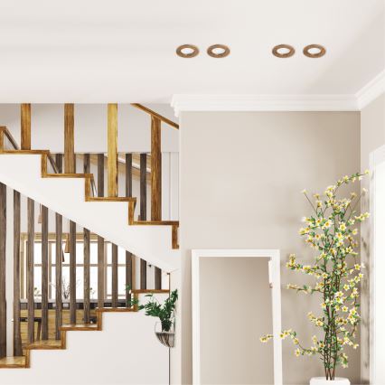 LED φωτιστικό οροφής WOODY SPOT LED/5,5W/230V 4000K καρυδιά Ø 10 εκ.