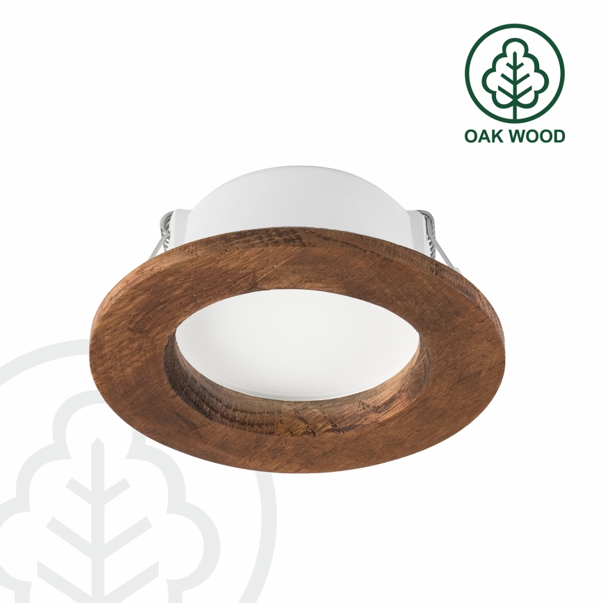 LED Ενσωματωμένο φωτιστικό WOODY SPOT LED/5,5W/230V 4000K κερασιά Ø 10 εκ.