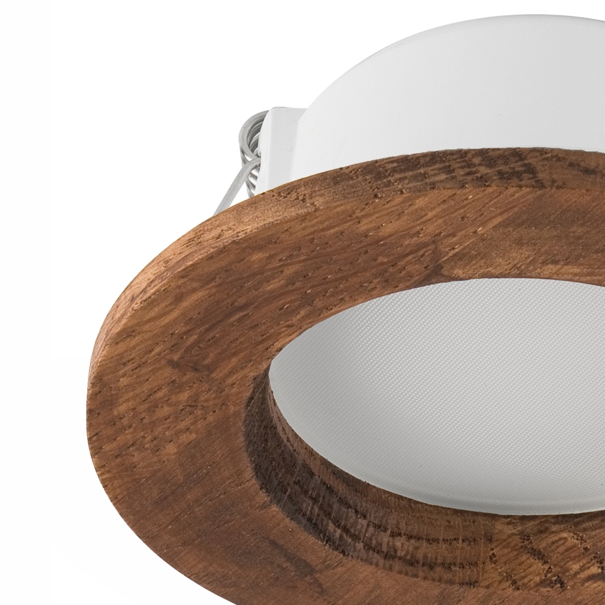 LED Ενσωματωμένο φωτιστικό WOODY SPOT LED/5,5W/230V 4000K κερασιά Ø 10 εκ.