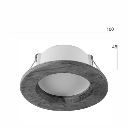 LED Ενσωματωμένο φωτιστικό WOODY SPOT LED/5,5W/230V 4000K κερασιά Ø 10 εκ.