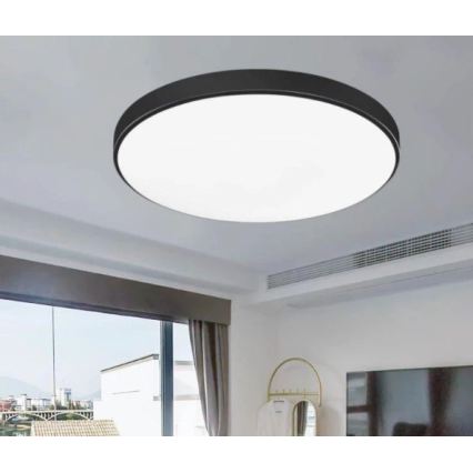 LED φωτιστικό οροφής για μπάνιο CARTER LED/12W/230V 6000K IP44 Ø 22 cm μαύρο