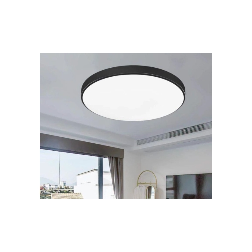 LED φωτιστικό οροφής για μπάνιο CARTER LED/12W/230V 6000K IP44 Ø 22 cm μαύρο