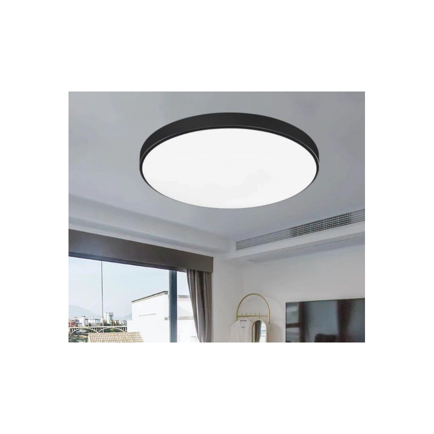 LED φωτιστικό οροφής για μπάνιο CARTER LED/12W/230V 6000K IP44 Ø 22 cm μαύρο