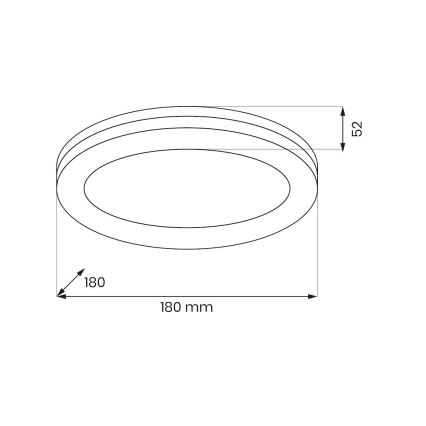 LED φωτιστικό οροφής για μπάνιο MARLON LED/12W/230V, διάμετρος 18 cm, IP54, λευκό