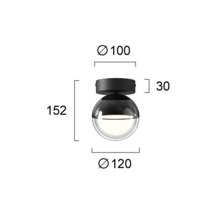 LED φωτιστικό οροφής ZIREA LED/7W/230V Ø 12 cm μαύρο