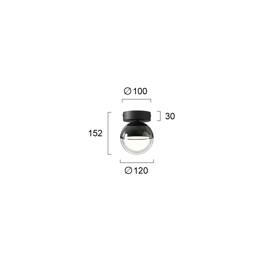 LED φωτιστικό οροφής ZIREA LED/7W/230V Ø 12 cm μαύρο