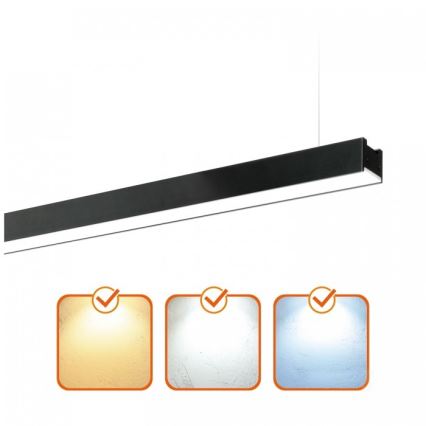 LED φωτιστικό οροφής KOLINE, επιφανειακής τοποθέτησης/αναρτώμενο, 40W/230V, 3000/4000/6500K, 120 cm, μαύρο
