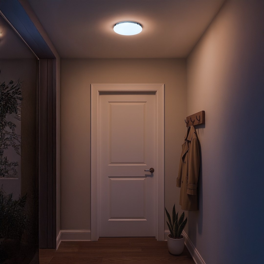 LED φωτιστικό οροφής μπάνιου MAYA LED/15W/230V διάμ. 33 εκ. IP44 γυαλισμένο χρώμιο