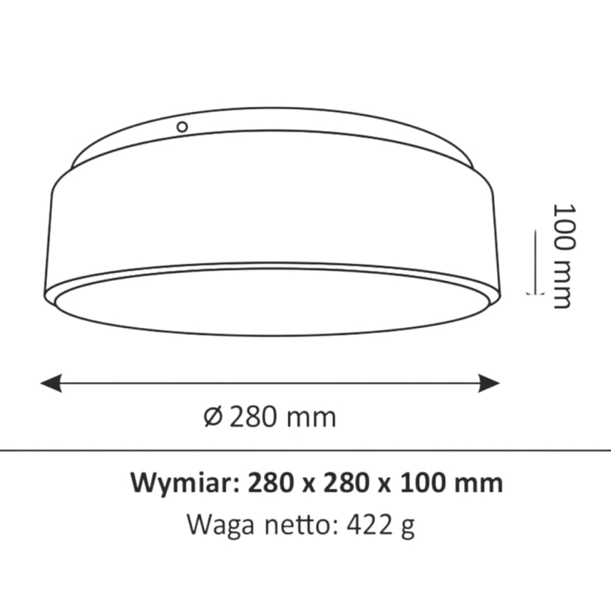 LED Φωτιστικό οροφής μπάνιου RENE LED/15W/230V IP44 μαύρο