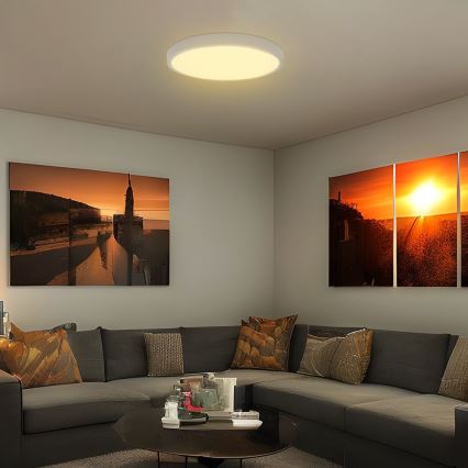 LED Οροφιαίο φωτιστικό μπάνιου με αισθητήρα SAMSUNG CHIP LED/36W/230V IP44 4000K διάμ. 42 εκ. λευκό + τηλεχειριστήριο