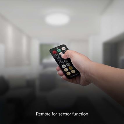 LED Οροφιαίο φωτιστικό μπάνιου με αισθητήρα SAMSUNG CHIP LED/36W/230V IP44 4000K διάμ. 42 εκ. μαύρο + τηλεχειριστήριο