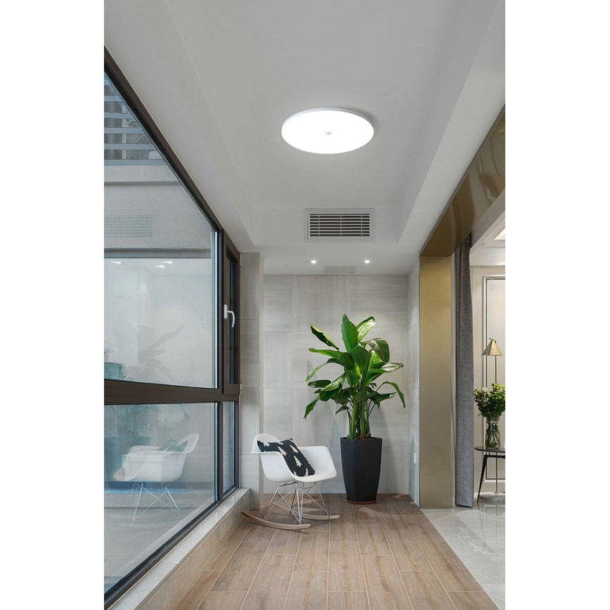LED φωτιστικό οροφής με αισθητήρα λυκόφωτος και κίνησης MORETTI LED/24W/230V διάμ. 30 cm IP40 6500K