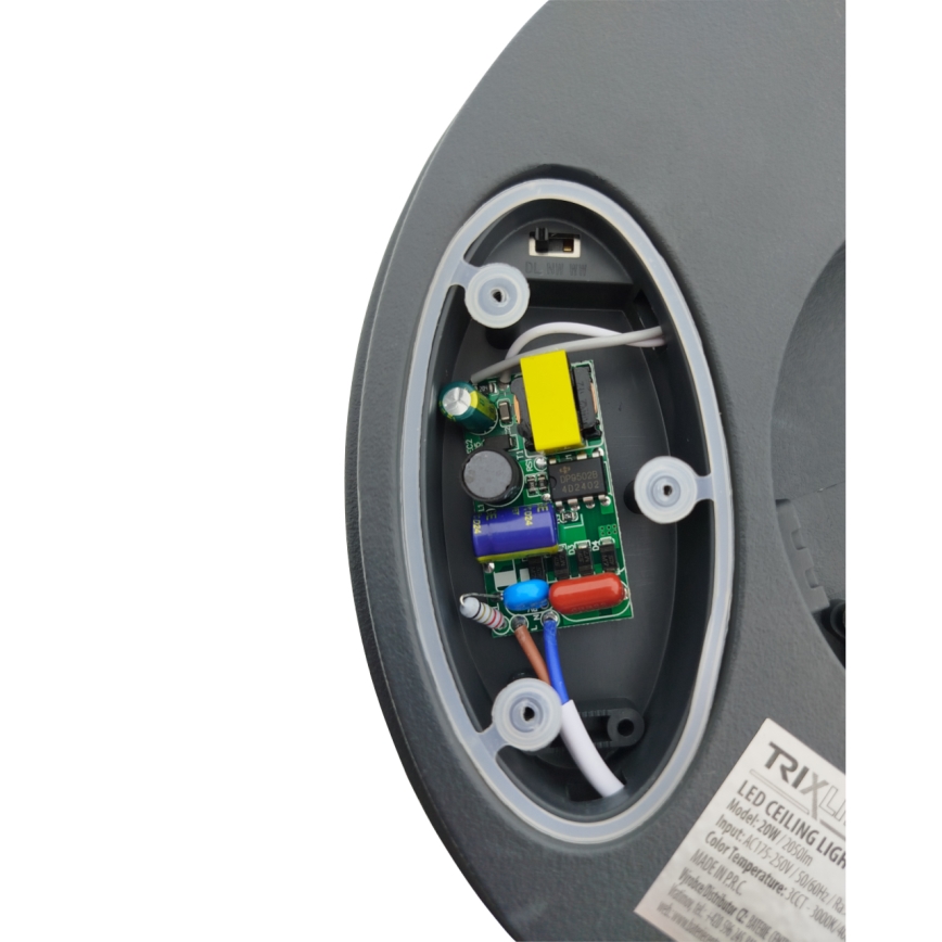 LED φωτιστικό οροφής για μπάνιο με αισθητήρα κίνησης LED/20W/230V 3000/4000/6500K Ø 23 cm IP54 ανθρακί